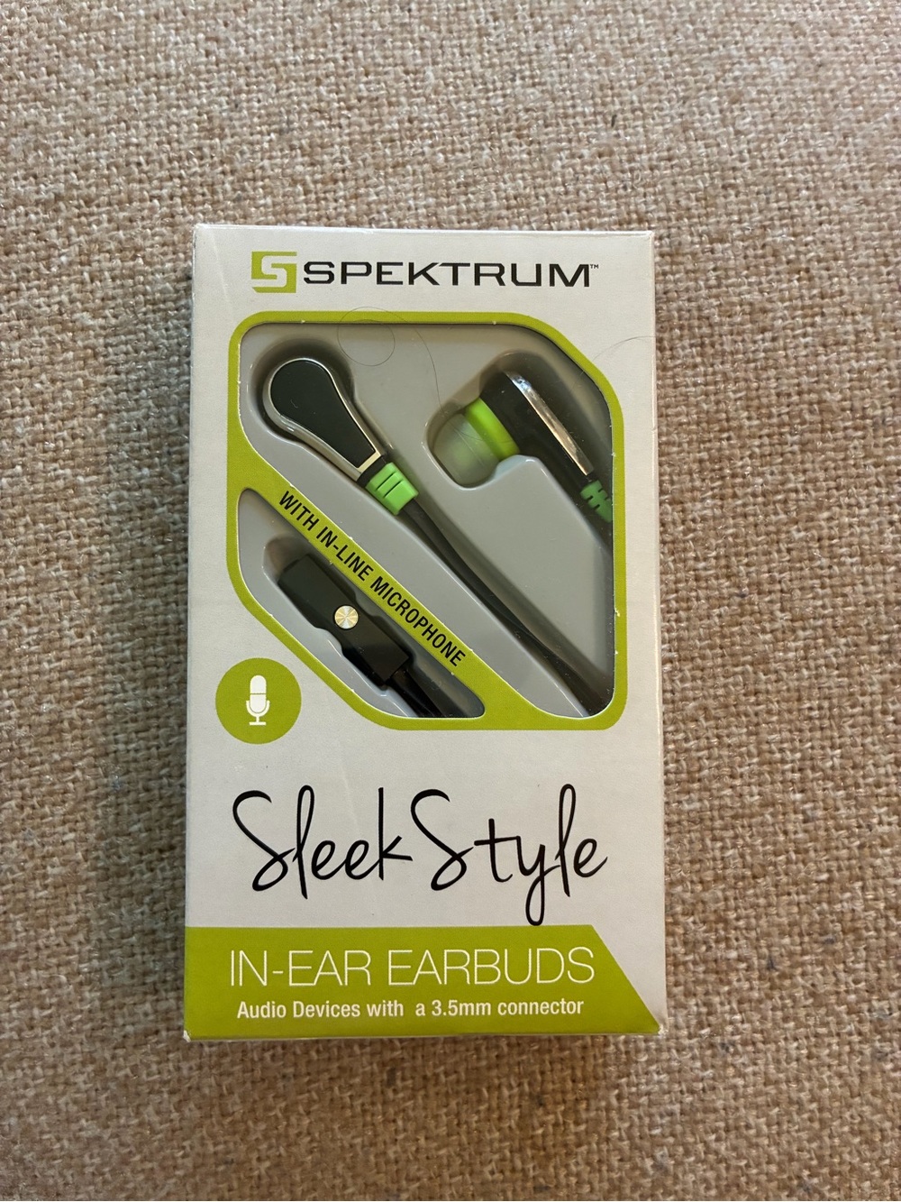 Spektrum Sleek Style In-Ear Earbuds - Lime Green & Black